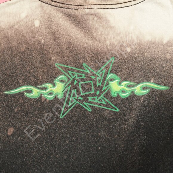 Vintage Metallica Shirt Adult L Black Bleach Dye Y2K Flames 2002 - Picture 6 of 9